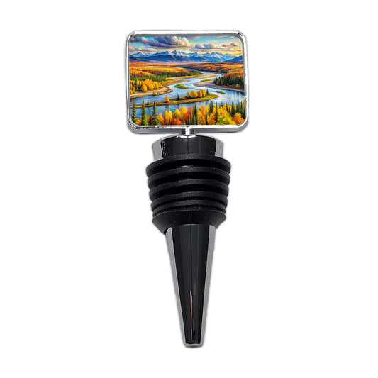 Kobuk Valley National Park Alaska Watercolor Style Wine Bottle Stopper