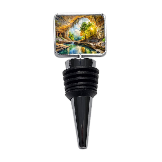 Mammoth Cave National Park Kentucky Watercolor Style Wine Bottle Stopper