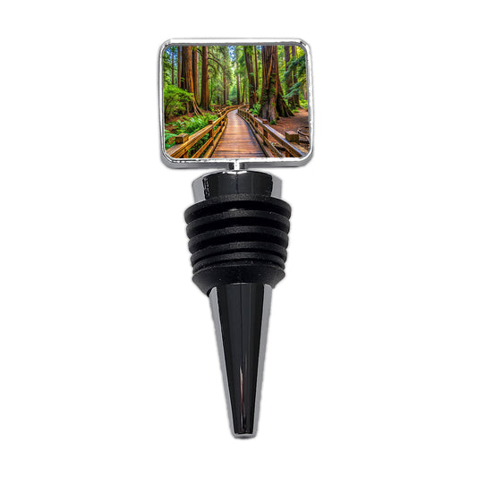 Muir Woods National Monument California Watercolor Style Wine Bottle Stopper