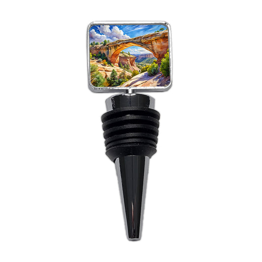 Natural Bridges National Monument Utah Watercolor Style Wine Bottle Stopper