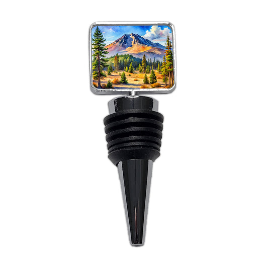 Newberry Volcanic National Monument Oregon Watercolor Style Wine Bottle Stopper