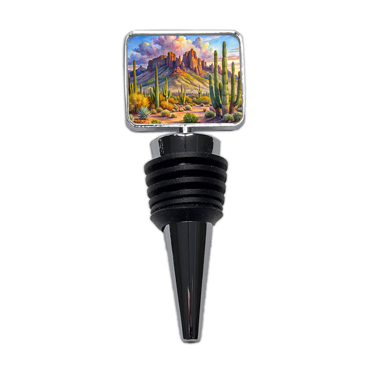 Organ Pipe Cactus National Monument Arizona Watercolor Style Wine Bottle Stopper