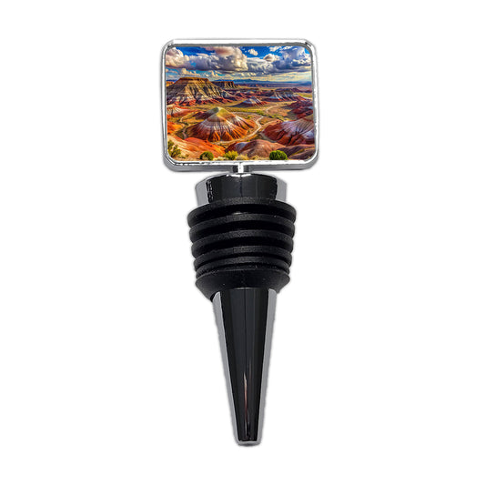 Petrified Forest National Park Arizona Watercolor Style Wine Bottle Stopper