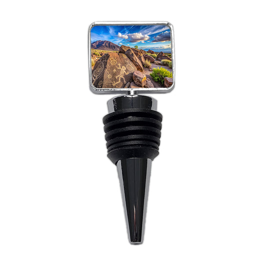 Petroglyph National Monument New Mexico Watercolor Style Wine Bottle Stopper