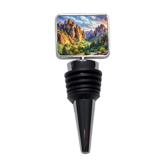 Pinnacles National Park California Watercolor Style Wine Bottle Stopper