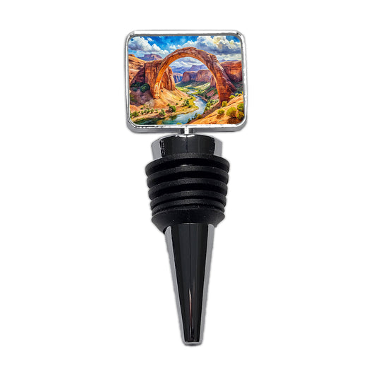 Rainbow Bridge National Monument Utah Watercolor Style Wine Bottle Stopper
