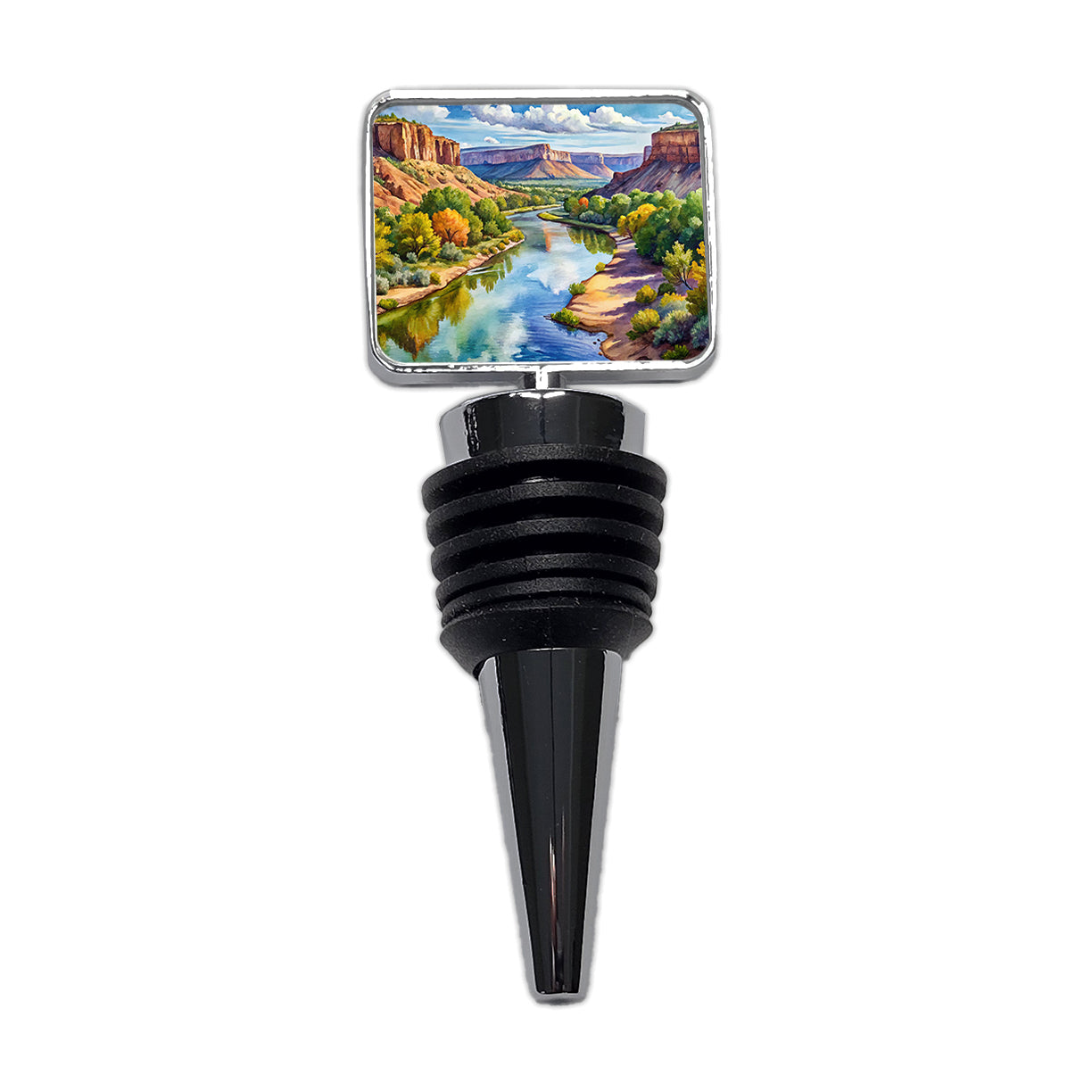 Rio Grande del Norte National Monument New Mexico Watercolor Style Wine Bottle Stopper