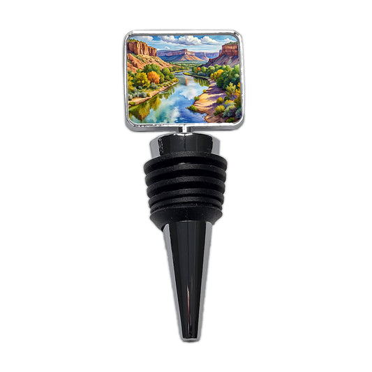 Rio Grande del Norte National Monument New Mexico Watercolor Style Wine Bottle Stopper