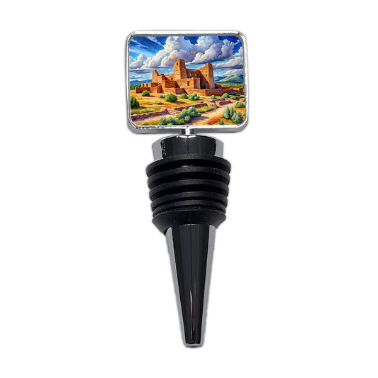 Salinas Pueblo Missions National Monument New Mexico Watercolor Style Wine Bottle Stopper