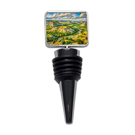 Theodore Roosevelt National Park North Dakota Watercolor Style Wine Bottle Stopper