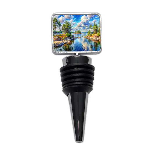 Voyageurs National Park Minnesota Watercolor Style Wine Bottle Stopper