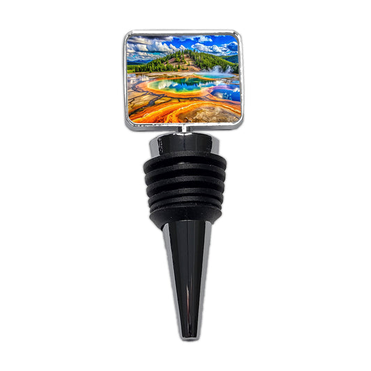 Yellowstone National Park Wyoming Watercolor Style Wine Bottle Stopper