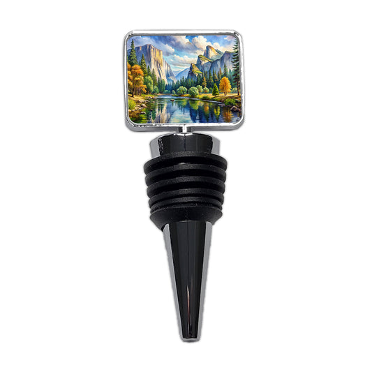 Yosemite National Park California Watercolor Style Wine Bottle Stopper