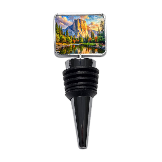 Yosemite National Park El Capitan Watercolor Style Wine Bottle Stopper