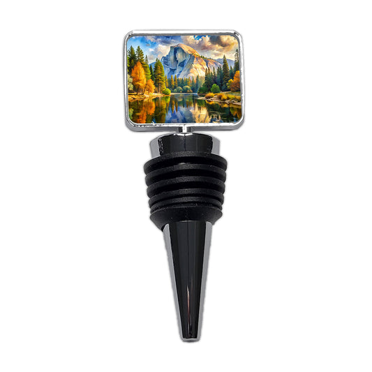 Yosemite National Park Half Dome Watercolor Style Wine Bottle Stopper