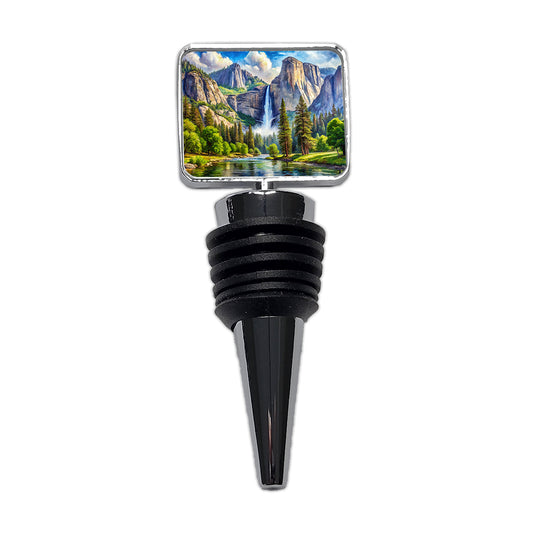 Yosemite National Park Yosemite Falls Watercolor Style Wine Bottle Stopper