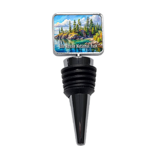 Isle Royale National Park Michigan Wine Bottle Stopper