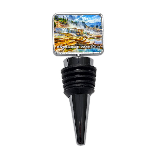 Yellowstone National Park Mammoth Hot Springs Wine Bottle Stopper