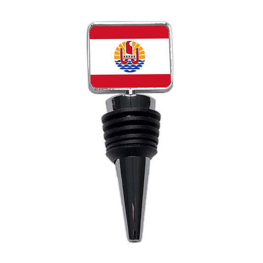 French Polynesia Country Flag Wine Bottle Stopper