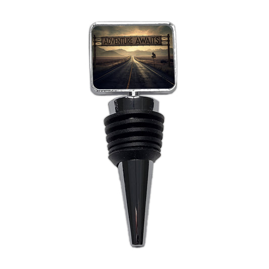 Adventure Awaits Highway Vanishing Point Wine Bottle Stopper