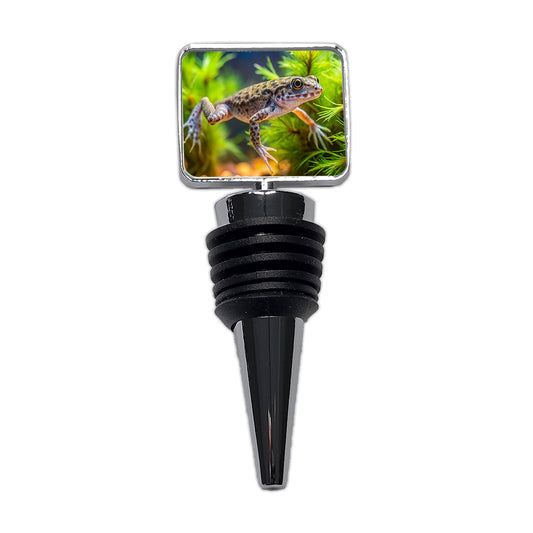 African Dwarf Frog Swimming Wine Bottle Stopper