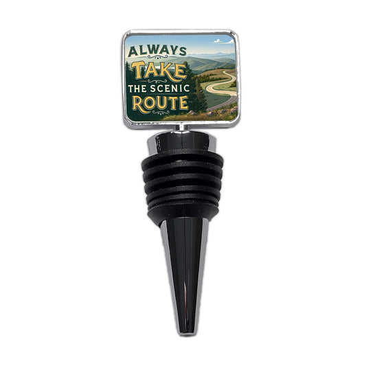 Always Take The Scenic Route Driving Wine Bottle Stopper