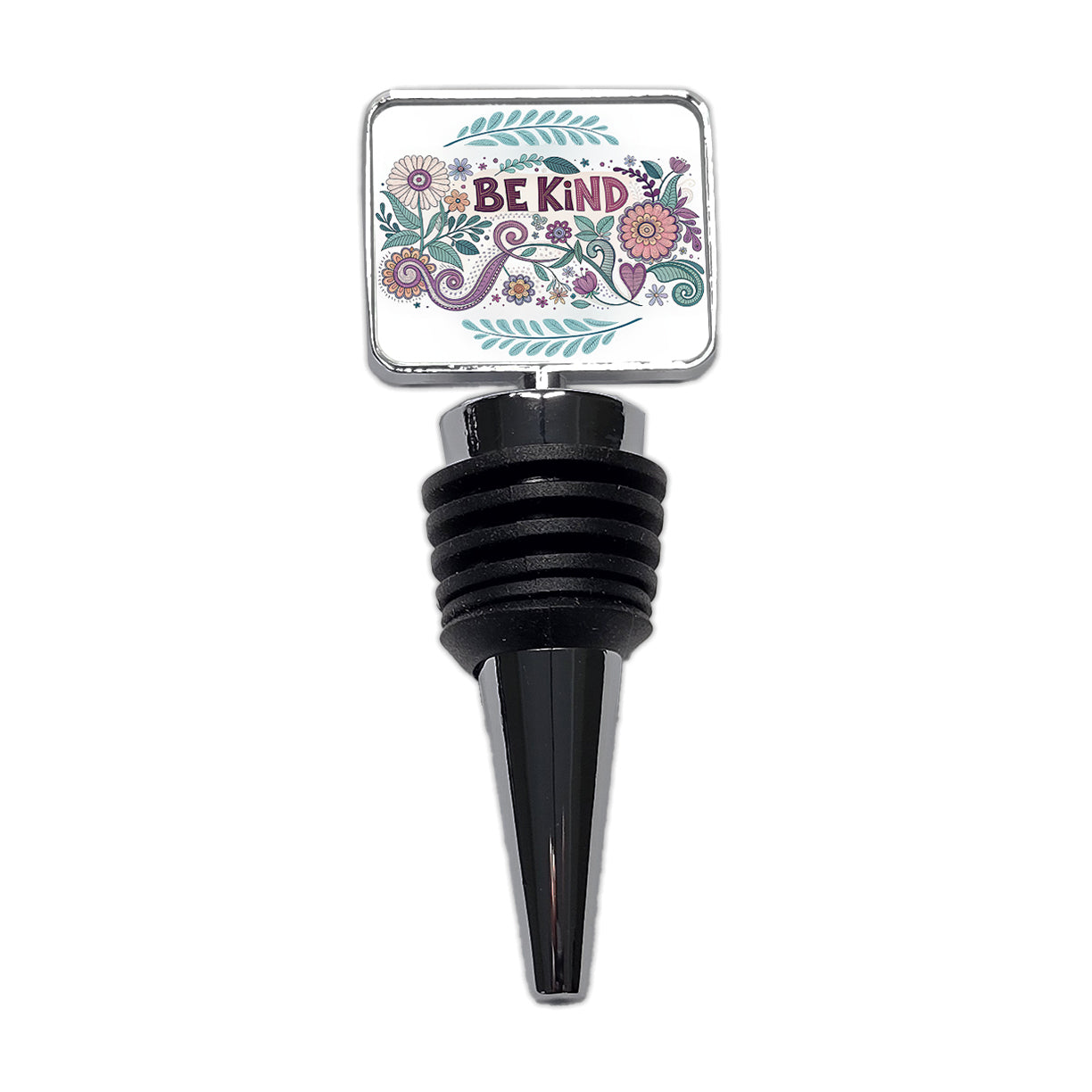 Be Kind Hippie Floral Pattern Wine Bottle Stopper