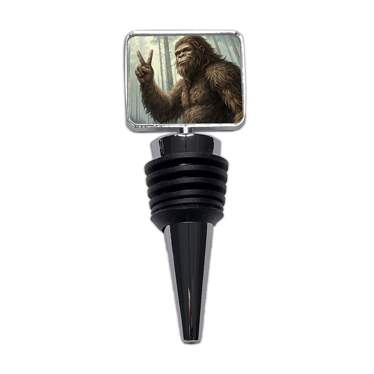 Big Foot Giving The Peace Sign Wine Bottle Stopper