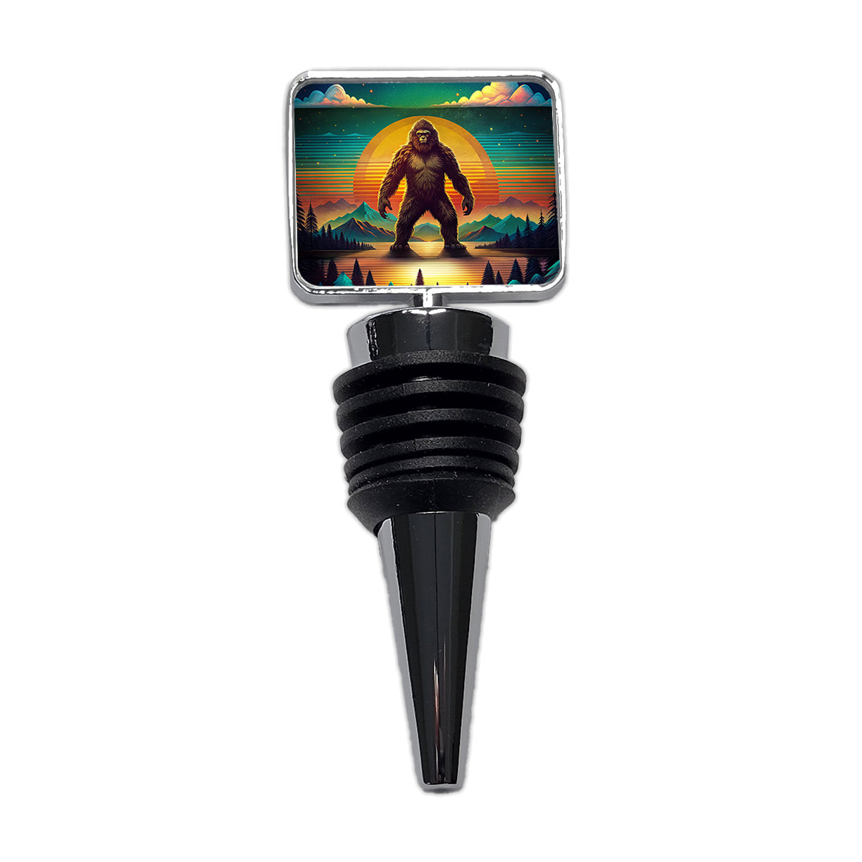 Big Foot Retro Sunset Wine Bottle Stopper