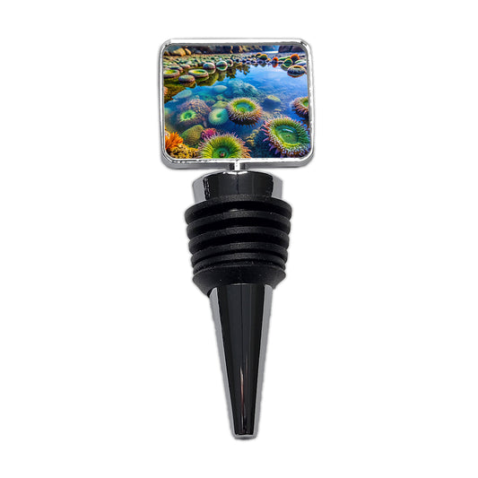 Colorful Ocean Beach Tide Pool Wine Bottle Stopper