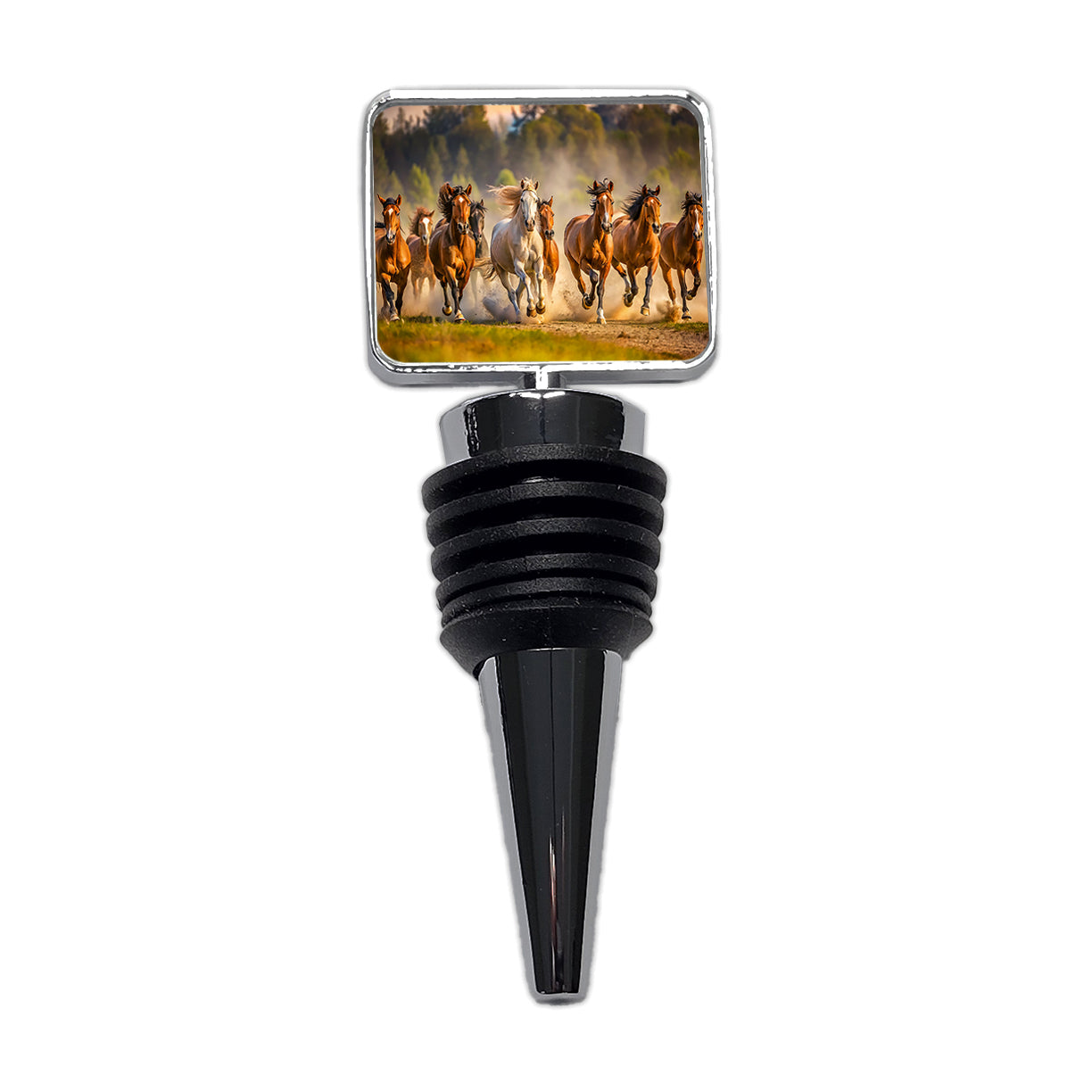 Galloping Horses on the Plain Wine Bottle Stopper