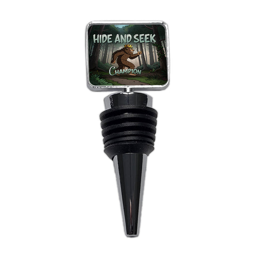 Hide And Seek Champion Big Foot With Crown Wine Bottle Stopper