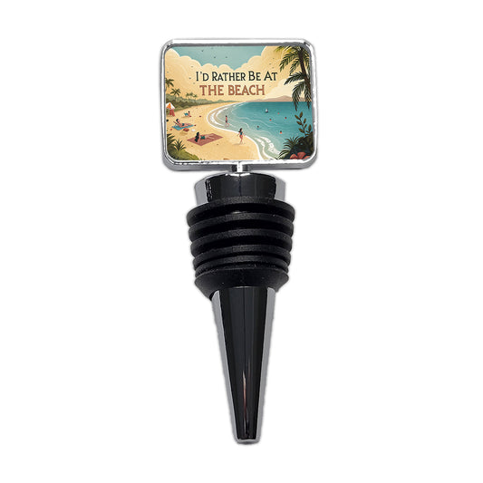 I'd Rather Be At The Beach Ocean Wine Bottle Stopper