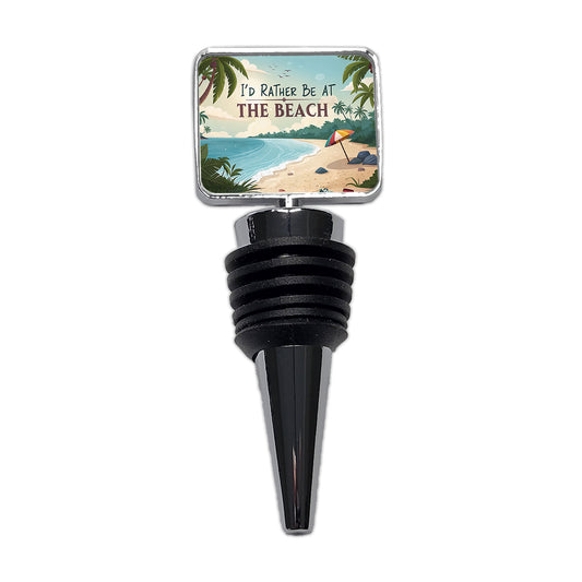 I'd Rather Be At The Beach Tropical Wine Bottle Stopper