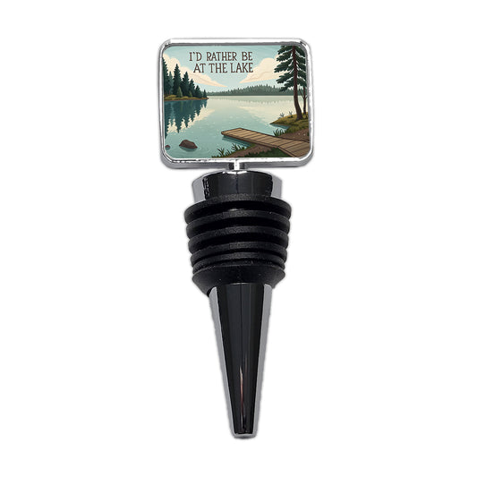 I'd Rather Be At The Lake Wine Bottle Stopper