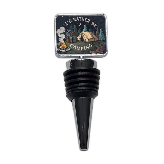 I'd Rather Be Camping Outdoors Hiking Wine Bottle Stopper