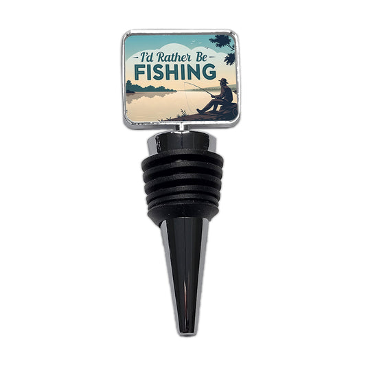 I'd Rather Be Fishing Fish Wine Bottle Stopper