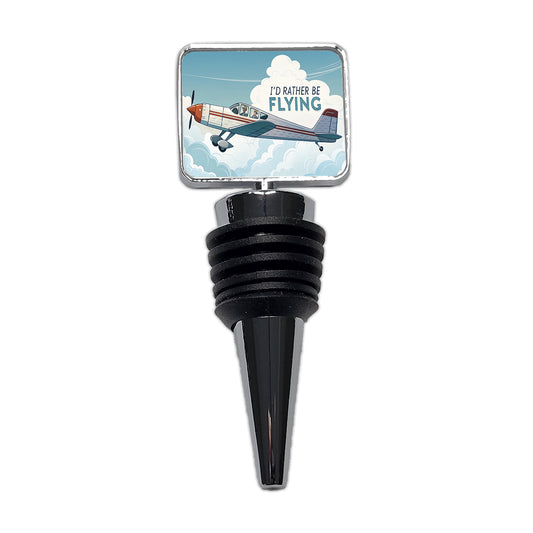 I'd Rather Be Flying Airplane Pilot Wine Bottle Stopper