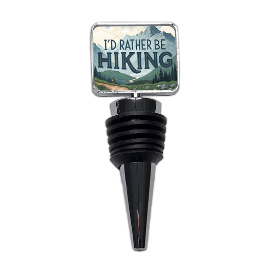 I'd Rather Be Hiking Trails Mountains Wine Bottle Stopper
