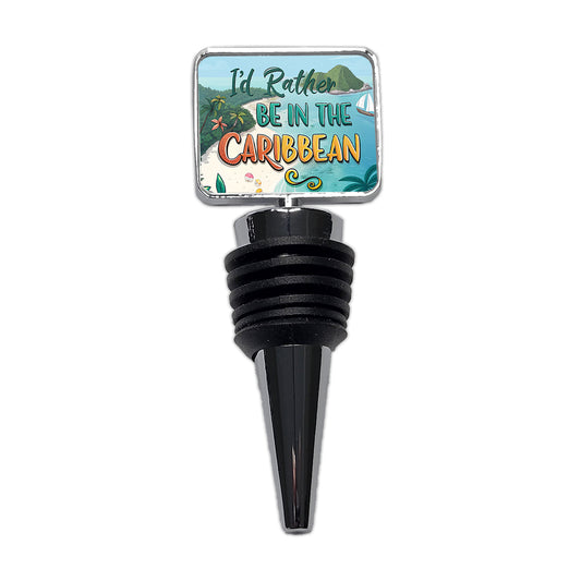 I'd Rather Be In The Caribbean Wine Bottle Stopper