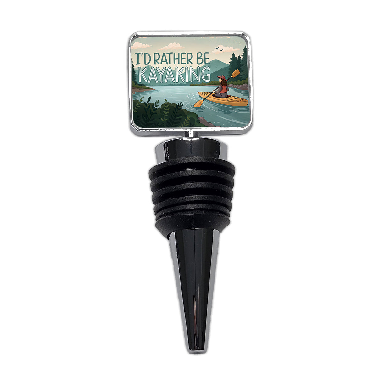 I'd Rather Be Kayaking Woman Kayaker Wine Bottle Stopper