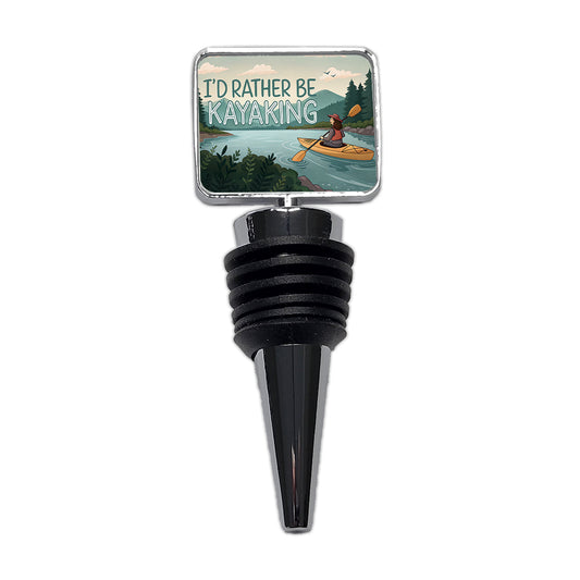 I'd Rather Be Kayaking Woman Kayaker Wine Bottle Stopper