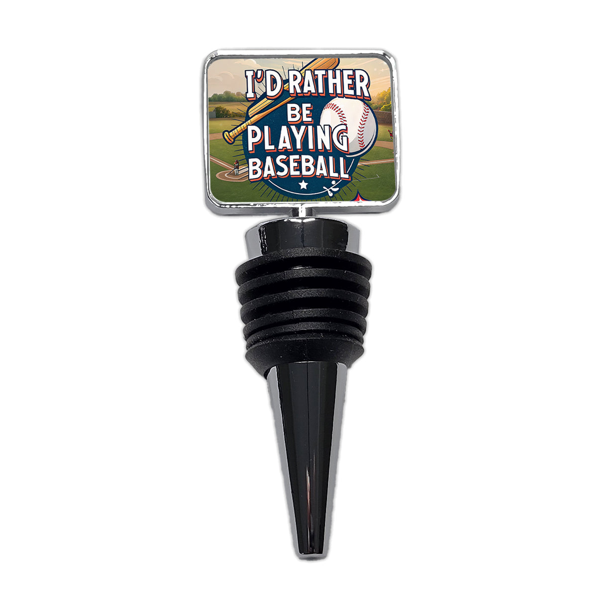 I'd Rather Be Playing Baseball Wine Bottle Stopper