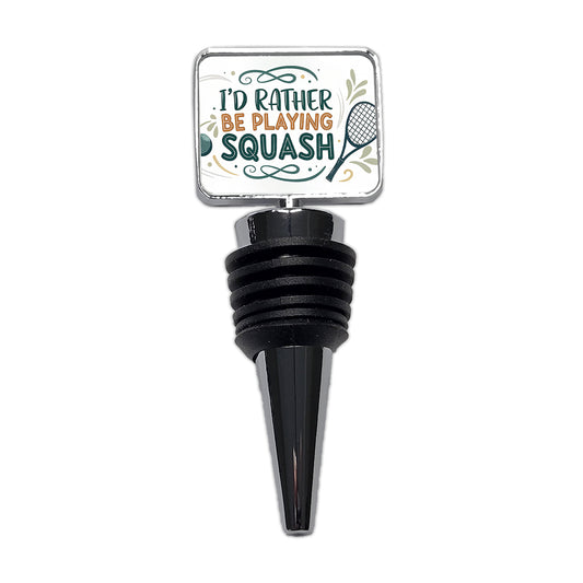 I'd Rather Be Playing Squash Wine Bottle Stopper