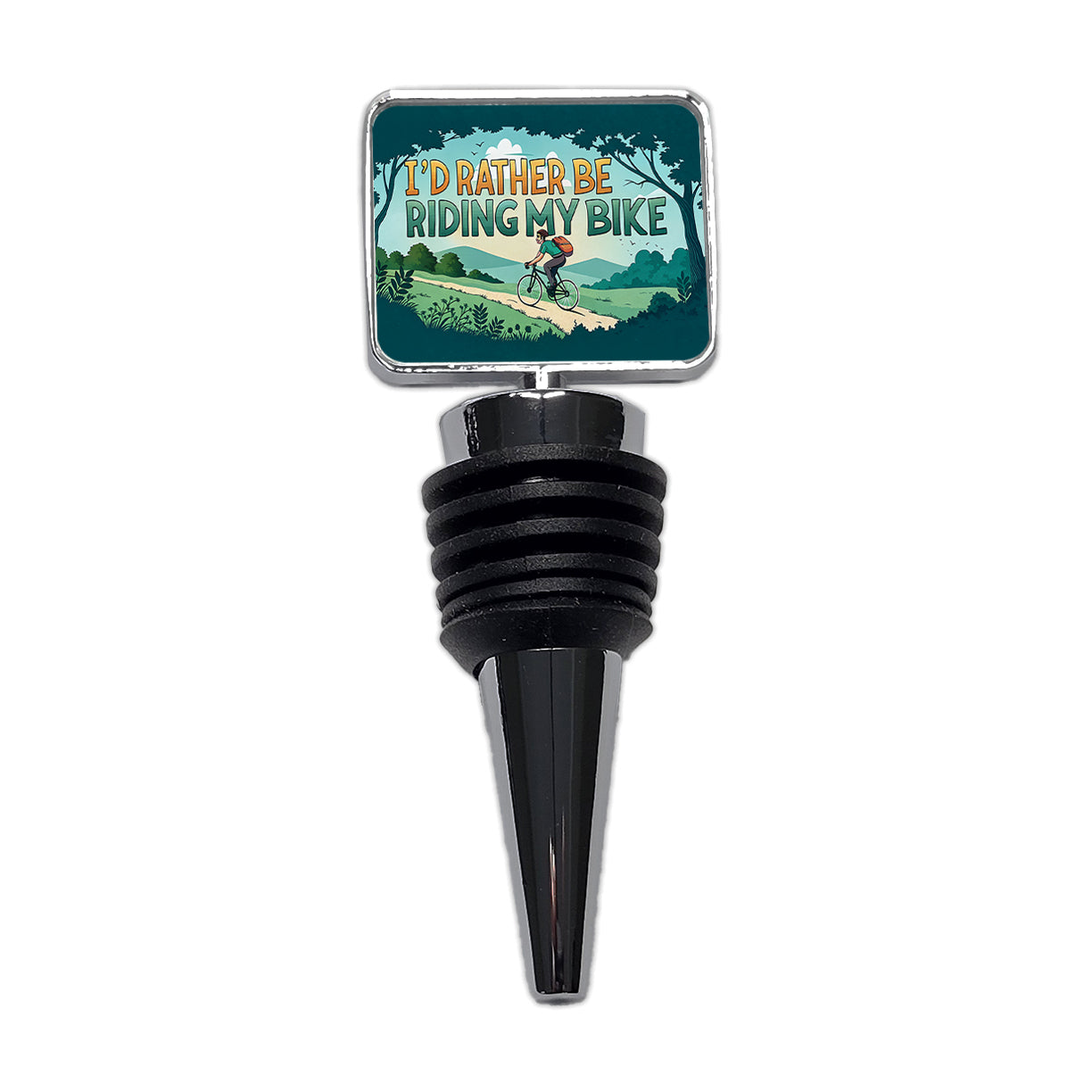 I'd Rather Be Riding My Bike Cycling Wine Bottle Stopper