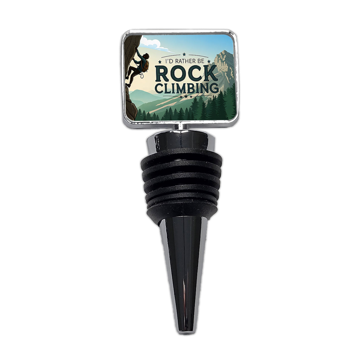 I'd Rather Be Rocking Climbing Wine Bottle Stopper