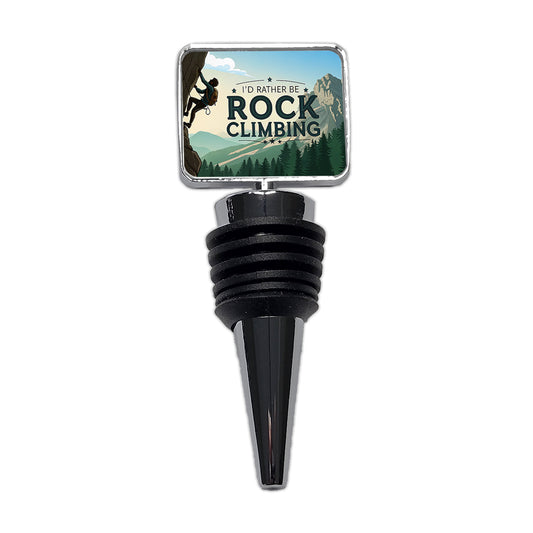 I'd Rather Be Rocking Climbing Wine Bottle Stopper