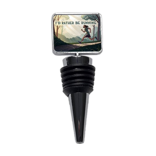 I'd Rather Be Running Man Jogging Wine Bottle Stopper