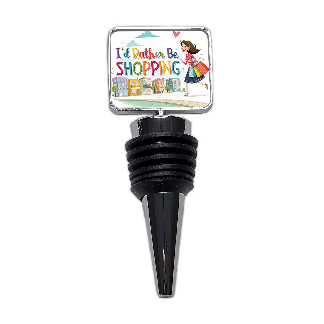 I'd Rather Be Shopping Funny Wine Bottle Stopper