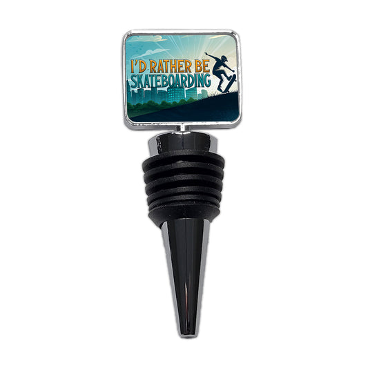I'd Rather Be Skateboarding Wine Bottle Stopper